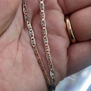 14k Italian tri-color gold 18” chain